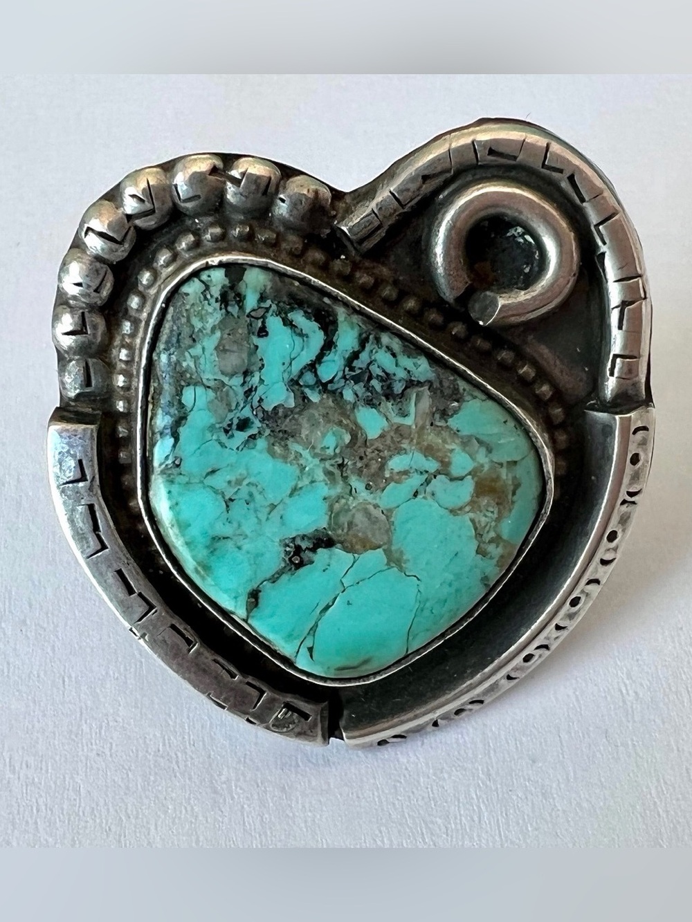 Sterling Silver Heart Turquoise Ring